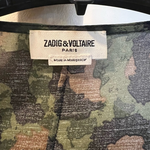 Zadig & Voltaire Green Camo & Leopard Print Dress Size X Small - Picture 6 of 7